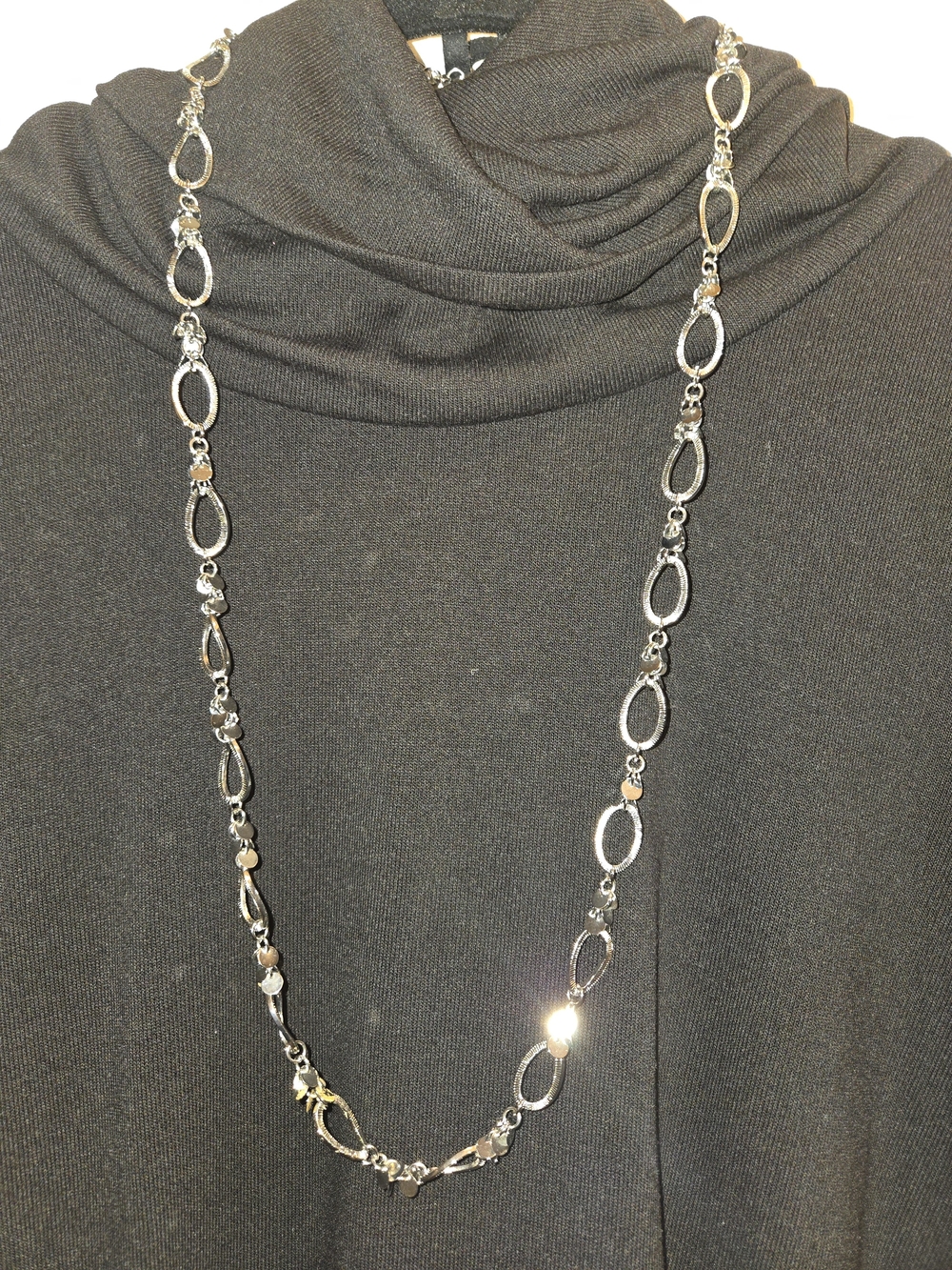 Lia Sophia Long Silver Link Necklace